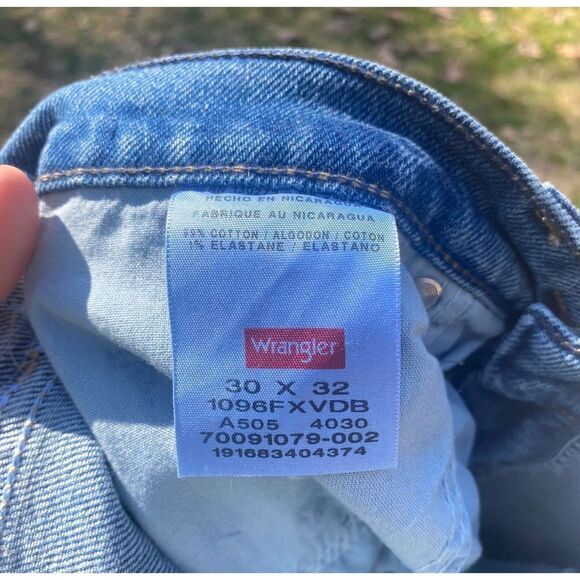 Wrangler Straight Cotton Stretch Denim Blue Jeans - Picture 7 of 7